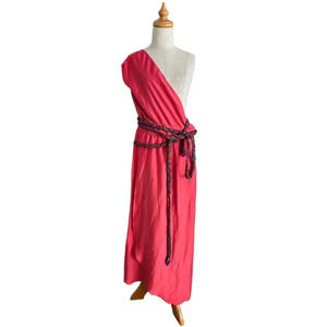 Nwt Vix By Paula Hermanny One Shoulder Maxi Belted Dress sz 6